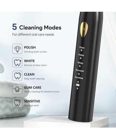 Moroluru Electric Toothbrush Dual Handle - 5 Modes, Smart Timer, 16 Brush Heads, 2 Travel Cases - IPX7 Waterproof in Black & White - Buy Online on GoSupps.com