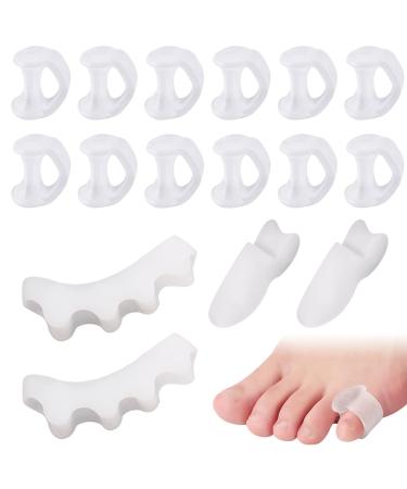 16 Pcs Toe Separators Scettar Gel Overlapping Toes Soft Toes Straightener Toe Stretchers Toe Spacers Toe Corrector for Hallux Valgus Overlapping Toes and Prevent Calluses