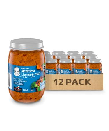 Gerber Mealtime Pur e Beef and Veggies Jar 12x160ml