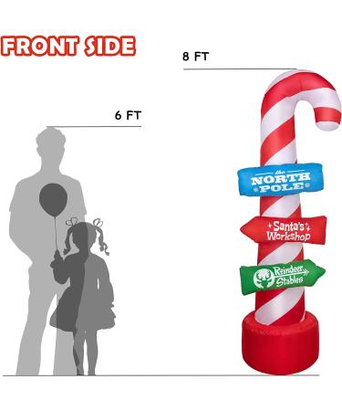 HOOJO 8 FT Christmas Inflatables Candy Canes Stacking Signs with LED Lights - Holiday Party Outdoor Decor for Yard, Garden, Lawn | Buy Now - Buy Online on GoSupps.com