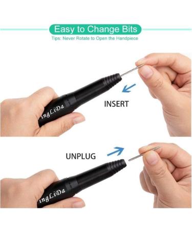 Electric Nail Files Kit for Acrylic Manicure Pedicure Fingernail Tools 20000 RPM Nail Buffer Manicure Pedicure Polishing Tools Black - Buy Online on GoSupps.com