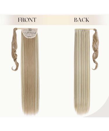 32 inches Super Long Straight Wrap Around Ponytail Hair Extension Clip in Ponytail Hair Extensions Hairpiece for Women Sandy Blonde & Bleach Blonde - Buy Online on GoSupps.com