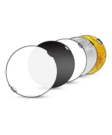Selens 32 Inch (80cm) Reflector Photography, Collapsible Light Reflector with Carrying Case, 5 in 1 Handle Reflector for Photography Photo Studio Lighting -Translucent, Silver, Gold, White and Black - Buy Online on GoSupps.com