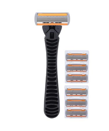 Six Blade Razor Dollar Shave Club with ABS Handle for Men's Razors Amazon's Portable Stainless Steel Razor
