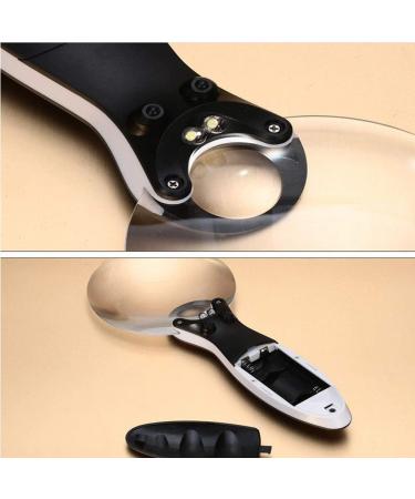 Led Glass Handheld Illuminated Magnifier Lighting Reading with Lamp 3X 6X HD Lens Acric Loupe for Read Books Newspaper Maps Needlework Repair Black Made in China - Buy Online on GoSupps.com