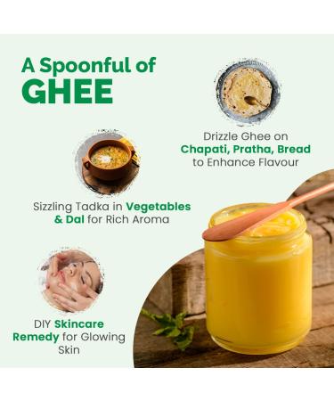 Auric A2 Desi Cow Ghee 500ml | Pure Brijwasi Ghee | Lab Tested | Grass Fed | Glass Jar | Danedar Ghee - Buy Online on GoSupps.com