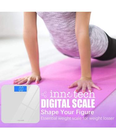 Innotech Digital Bathroom Scale - Easy-to-Read Backlit LCD - White - Buy Online on GoSupps.com