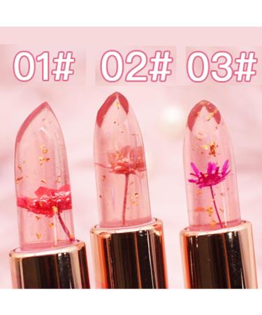KTouler Color Change Crystal Flower Jelly Lipstick Set - Long Lasting Moisturizing Lip Gloss for Women and Girls - Buy Online on GoSupps.com