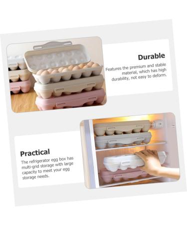 Mikinona 2pcs Pizza Container Fridge Egg Tray Egg Cartons Egg Organizer Egg Rack Plastic Barrel High Capacity Grey 30x15cm - Buy Online on GoSupps.com