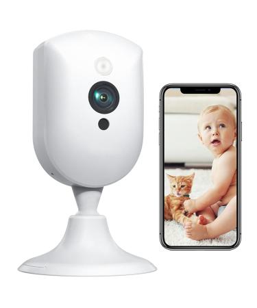 Baby Monitor with Camera and Audio, 1080P HD Pet Camera with Sound/Motion Detect, Plug-in Indoor Security Camera with Night Vision, 2 Way Audio Nanny IP Cam for Home Surveillance-Alexa 1080p-1 Pack
