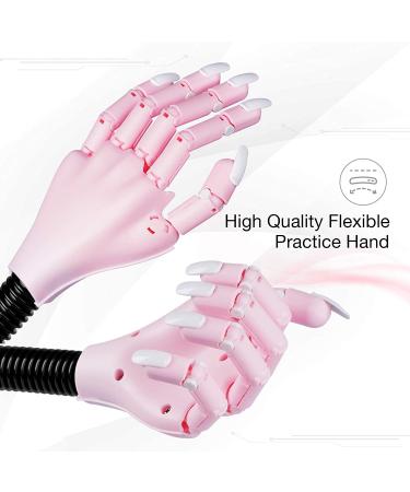 HoMove Nail Practice Hand Set - 2 Piece Pink Acrylic Nail Practice Tool with 100 Fake Nails - Buy Online on GoSupps.com