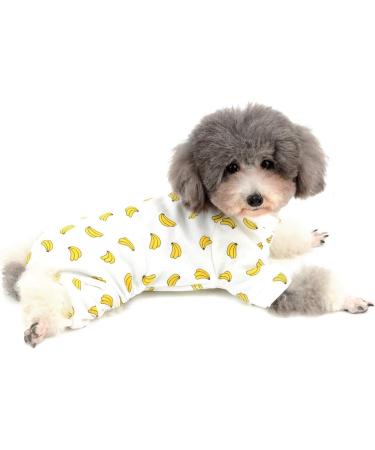Zunea Small Dog Overall - Enchanting Banana Romper Soft Cotton Pajama for Pets Unisex Four Legs PJ Clothing for Cats & Puppies XXL 2XL (Pack of 1) - Buy Online on GoSupps.com
