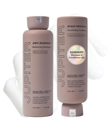 Jupiter Color Safe Dandruff Shampoo and Conditioner - Relieves Dry  Flaky  Itchy Scalp - Sulfate Free - Vegan - Dry Scalp Shampoo and Conditioner - 9.5 fl oz each - Buy Online on GoSupps.com