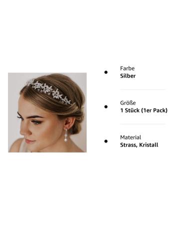 SWEETV Silver Rhinestone Wedding Headband Tiara - Bridal Crystal Hair Accessories - Buy Online on GoSupps.com