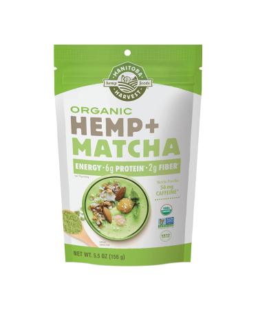 Manitoba Harvest Organic Hemp & Matcha Powder, 5.5 oz  Energy, 6g of Protein, 2g of Fiber per serving  Matcha Protein Powder - Blend in Smoothies  Vegan, Non-GMO Project Verified - 56g of Caffeine 5.5 Ounce (Pack of 1)