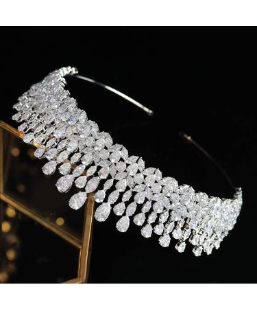 5A Cubic Zirconia Wedding Tiara Crown - Bride & Queen Hair Accessory - Buy Online on GoSupps.com