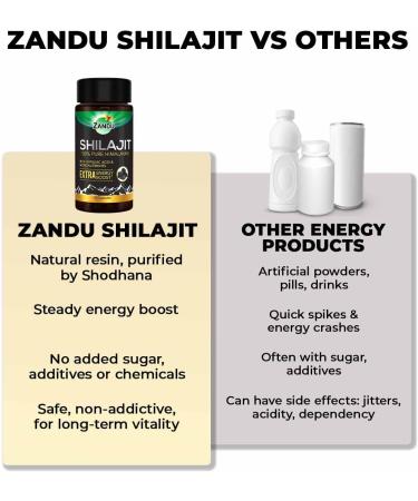 Zandu Shilajit Capsules (60 Caps) Infused with Goodness of Natural Shilajit Extracts for Enhanced Energy & Strength in Men Manages Stress Immunity Booster - Buy Online on GoSupps.com