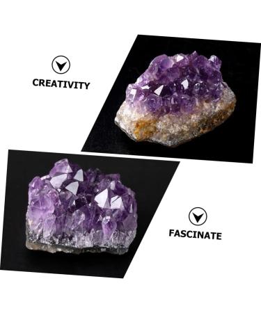 FOMIYES 4 Pcs Natural Crystal Cluster Crystal Ornament Rough Stone Purple Natural Minerals Multifunction - Buy Online on GoSupps.com