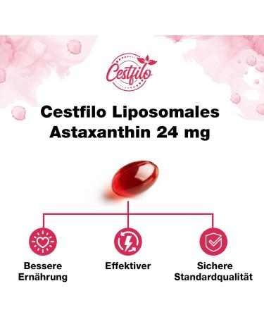 Buy Cestfilo Liposomal Astaxanthin 24 mg - Maximum Absorption Natural Antioxidants Gluten-Free - 60 Pieces Pack for Optimal Health - Buy Online on GoSupps.com