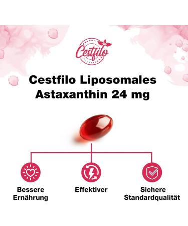 Cestfilo Liposomal Astaxanthin 24mg - Maximum Absorption Antioxidants Gluten-Free Non-GMO | 360 Capsules (6-Pack) - Shop Internationally - Buy Online on GoSupps.com