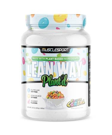 Musclesport Lean Way Plant Protein - Pea Protein and Brown Rice Protein Blend, with Added CLA, MCT and L-Carnitine - 20 Servings (Fruity Cereal) Fruity Cereal 1.82 Pound (Pack of 1)