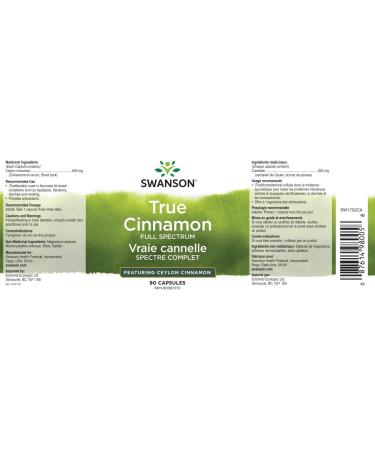 Swanson - Full Spectrum True Cinnamon 300 mg 120 Caps - Buy Online on GoSupps.com