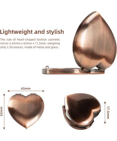 EYIDADAE Heart-Shaped Antique Red Mini Pocket Mirror for Travel - Stylish Makeup Accessory - Buy Online on GoSupps.com