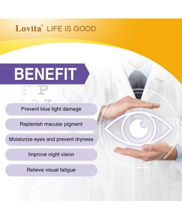 Lovita Eyes Care, Eye Vitamins with Clinically Proven FloraGLO Lutein, Black Currant & Eyebright, Supports Eye Strain, Dry Eye and Vision Health, 60 Vegetarian Capsules 1 Count (Pack of 60) - Buy Online on GoSupps.com