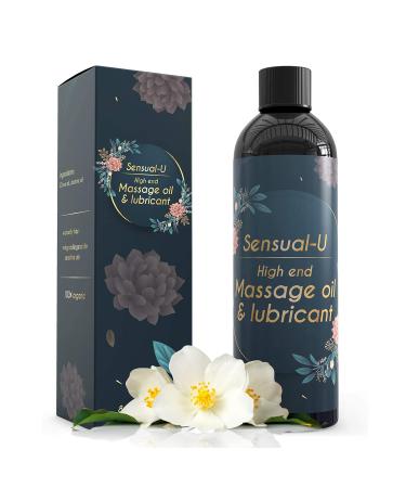 Essential Massage Oil with Nourishing Jasmine & Clove Oils for Men, Women, Couples – 100% Organic Natural Edible Oil for Muscle Care, Pain and Stress Relief & Full Body Therapy
