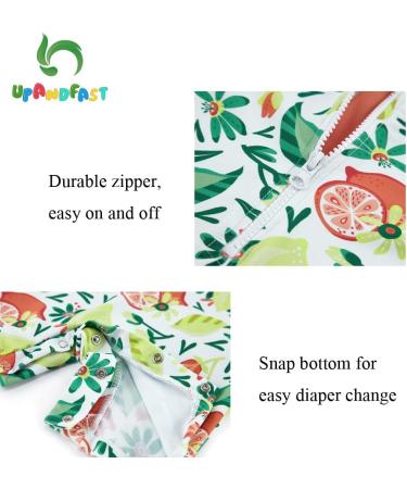 UPF 50+ Lemon Baby Girls Swimsuit with Snap Bottom | 9-12 Months | Sun Protection Swimwear by upandfast - Buy Online on GoSupps.com