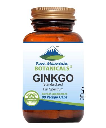 Ginkgo Biloba Capsules  Kosher Vegan Caps with 400mg Ginkgo Biloba Leaf and Ginko Extract