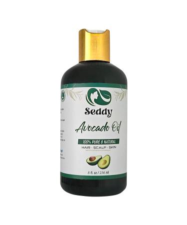 Seddy Avocado Oil - 100% Pure & Natural Oil for Hair Skin Face Body & Nails | Unscented | Hexane-Free | Natural Carrier Oil | Premium Moisturizer | Ideal for DIY Beauty Blend - 8 Fl. Oz