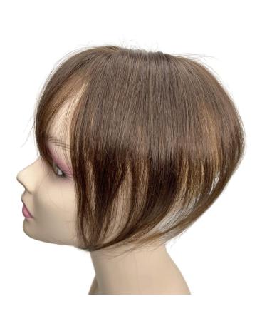 Anemone Jewelry Human Hair Topper with 3D Air Bangs - Brown Clip-In Hairpiece for Women, Mini Short Straight Wiglet for Volume and Gray Hair Coverage - Buy Online on GoSupps.com