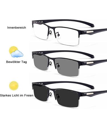 Photochrome Progressive Multifocus Reading Glasses | UV400 Self-Tinting Sunglasses | Rectangular Multifunctional Eyewear for Men & Women | Ideal for Outdoor Reading - Buy Online on GoSupps.com