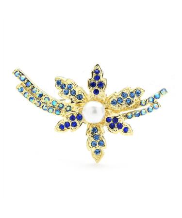 WIPPWER Pin Jewelry Gifts for Women Ladies Fashion Accessories Flower Brooch Blue Rhinestone Wedding Party Brooch Cardigan Jacket Coat Brooch Brooches & Pins