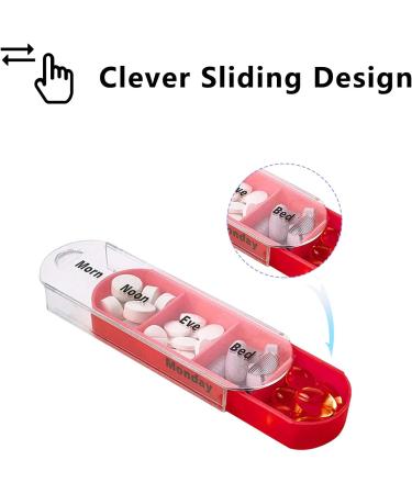 RZJZGZ Daily Pill Organizer with 7 Day Box and Medication Reminder - Includes Leather PU Case - Buy Online on GoSupps.com