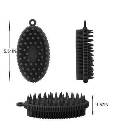 Rampula Silicone Body Peeling Brush | 2-in-1 Shower & Shampoo | Scalp Massage for Dry & Wet Use | Hygienic & Effective | Black - Buy Online on GoSupps.com