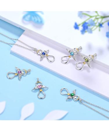 Cute Cat Necklace with Sparkling Zirconia Crystal Birthstone Pendant Necklace for Girls Womens White Gold Over 925 Sterling Silver Animal Necklace Birthstone Jewelry Sweet Present Girlfriend Sisters G Pink Pendant - Buy Online on GoSupps.com