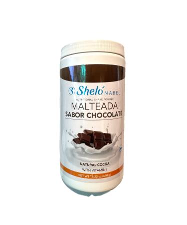 Shelo Nabel Nutritional Shake Powder Natural Cocoa with Vitamins 16.22 oz High Protein Low Carb Gluten Free Non-GMO/Suplemento Alimenticio Malteada Chocolate Baja en Grasa y Calorias 460g.