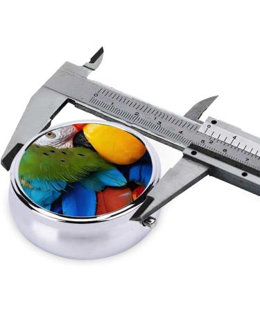 Fantastic Parrot Feather Printed Mini Round Pill Box | 3 Compartment Travel Organizer | Portable Medicine Case for Home & Office - Buy Online on GoSupps.com