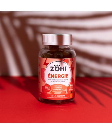 ZOHI Energy Food Supplement Helps Fight Fatigue and Strengthens Vitality-Vegan-60 Pineapple Flavored Fruit Ginseng-Sugar-Free Vegan-Made in France - Buy Online on GoSupps.com