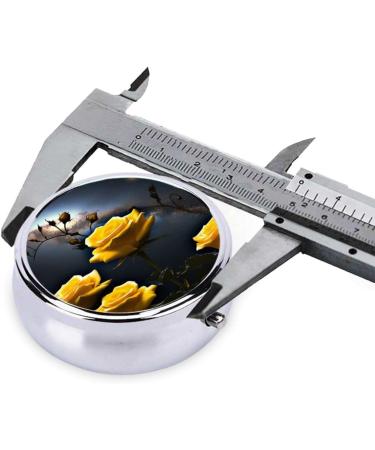 Beautiful Yellow Roses Portable Metal Pill Box - 3-Compartment Mini Organizer for Travel - Hinged Design for Small Pills - Buy Online on GoSupps.com