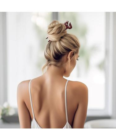 Noverlife 2PCS Natural Sandalwood Hair Sticks with Cute Fox Design - Handmade 2-Prong Wood Hair Pins for Thick & Thin Hair - Buy Online on GoSupps.com