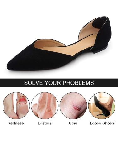 SQHT Heel Grip Liners Insert - Prevent Blisters with Self-Adhesive Cushion Pads 3 Pair (Black) - Buy Online on GoSupps.com