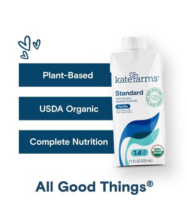 KATE FARMS Organic Vegan Plant Based 1.4 Sole-Source Nutrition Shake 20g Protein, 27 Vitamins & Minerals, High Calorie Meal Replacement Drink, Gluten Free & Non-GMO - 11 Fl Oz (Pack of 12) - Buy Online on GoSupps.com