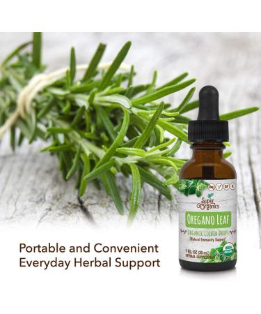 Super Organics Organic Oregano Liquid Drops | Non-GMO, Kosher, Vegan | Immunity Support - 1 Fl Oz - Buy Online on GoSupps.com