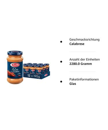 Barilla Red Pesto alla Calabrese 12-Pack (12x190g) - Authentic Italian Flavor for International Shipping - Buy Online on GoSupps.com