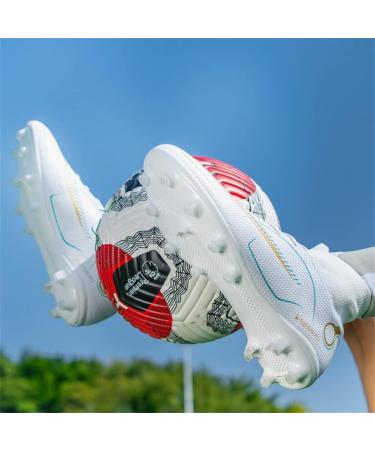 Mens Soccer Cleats Football Boots - Professional Training Turf Shoes for Indoor & Outdoor Sports - White, Size 10 - Buy Online on GoSupps.com