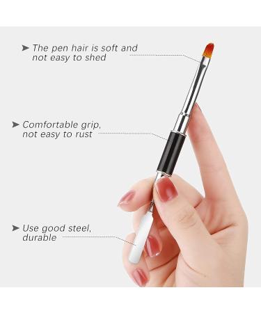 TOROKOM 2Pcs Dual-Ended Stainless Steel Poly Gel Brush & Spatula for Nails Extension (Pink & Black) - Nail Application Tool - Buy Online on GoSupps.com