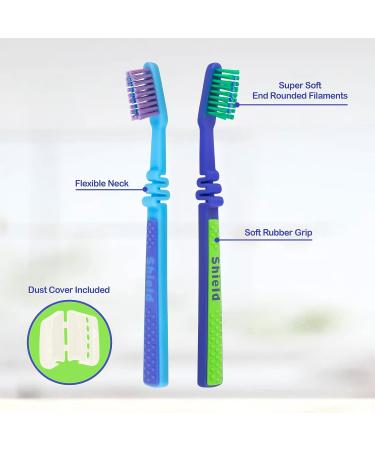 Shield Care Flex Junior Toothbrush - Super Soft Bristles for Maximum Oral Care - 4 Colors, 4 Count - Kids' Dental Hygiene Essential - Buy Online on GoSupps.com